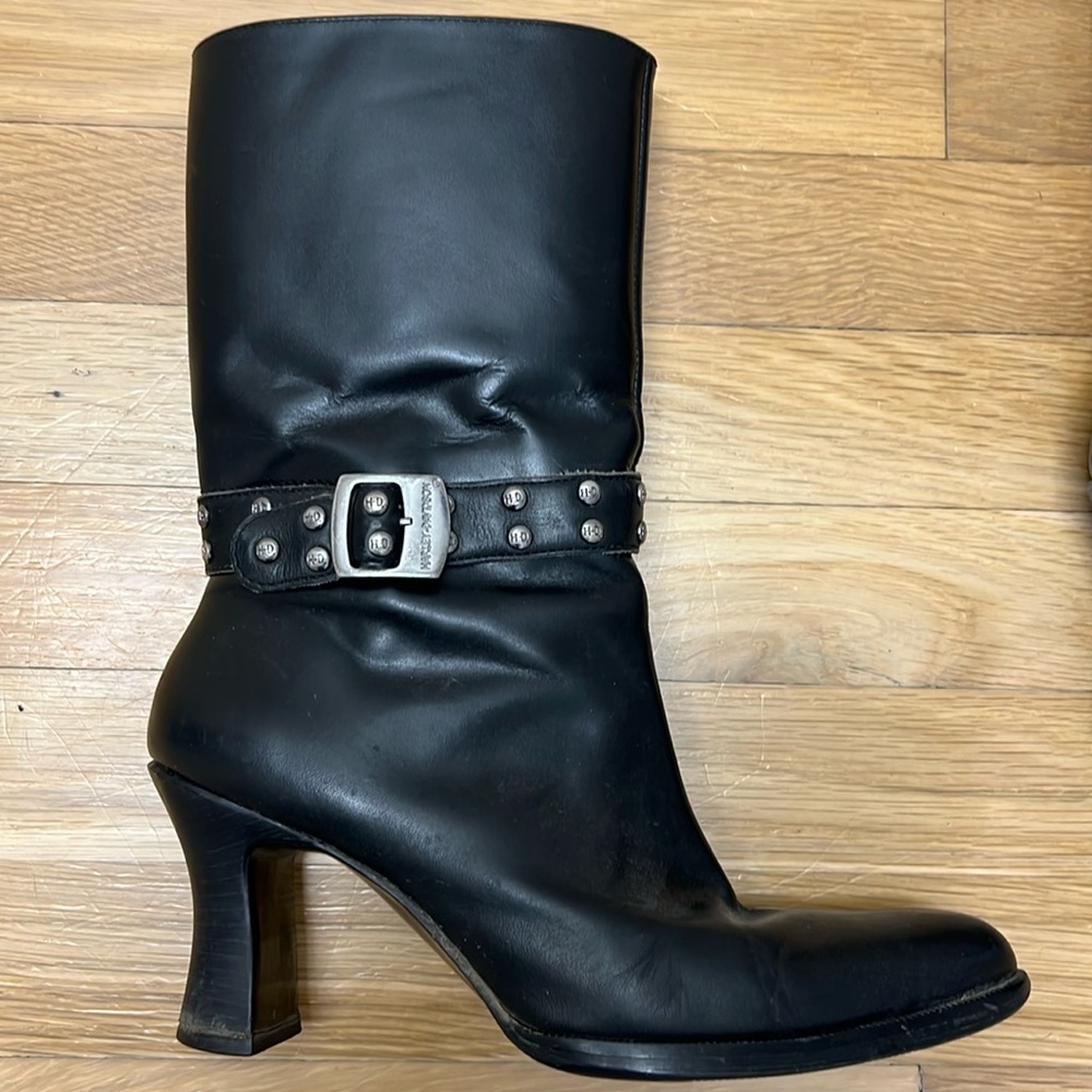 Harley Davidson Black Belted Lindsey Boots/Booties